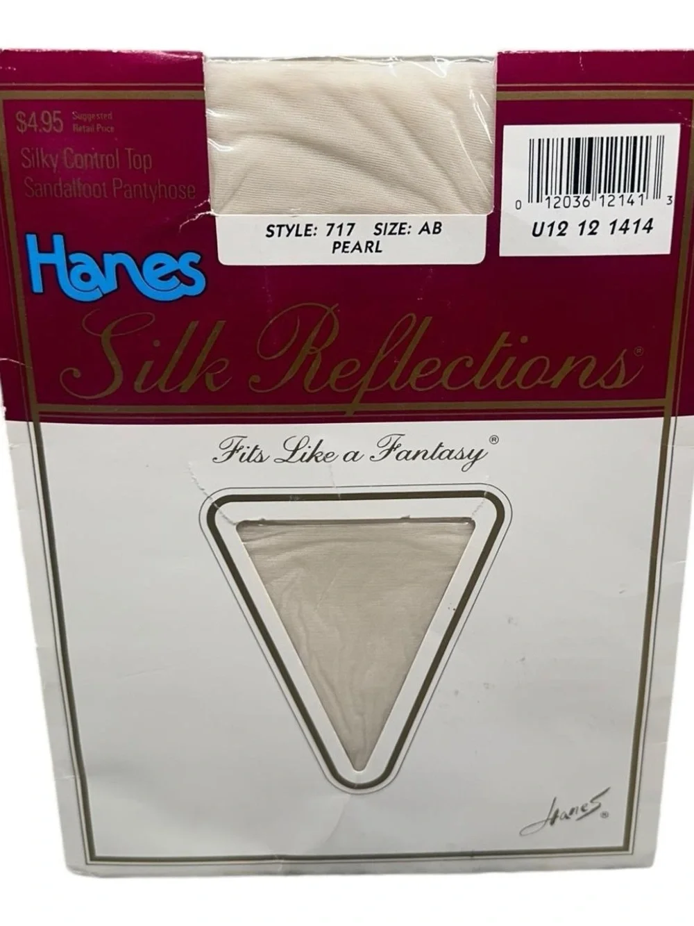 1988 Hanes Silk Reflections Pantyhose Silky Control Top Sandalfoot 717 AB Pearl